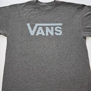 Vans Classic Logo T-Shirt Mens M Gray Heather Skater Graphic Tee Off The Wall